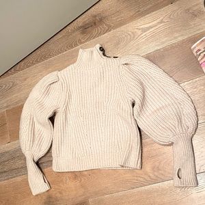 ULLA JOHNSON PUFFED SLEAVE HIGH NECK SWEATER. SIZE SMALL